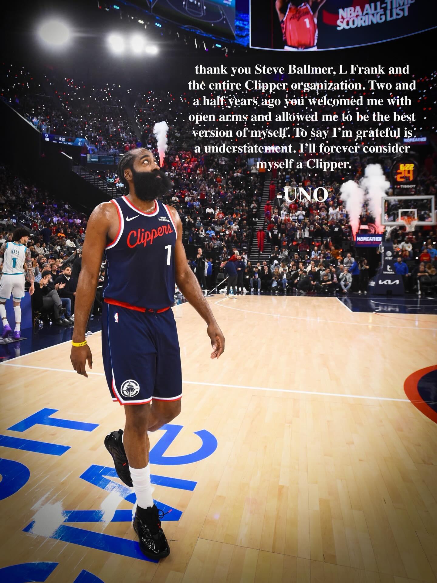 世界杯比赛直播地址-哈登告别快船：我将永远视自己为快船的一份子